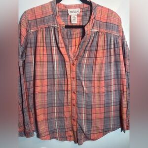 For The Republic Spring Flannel Checkered Shirt M